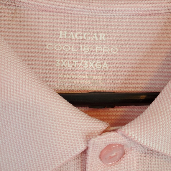 Haggard Big & Tall 3XLT Pink Polo - Picture 3 of 4